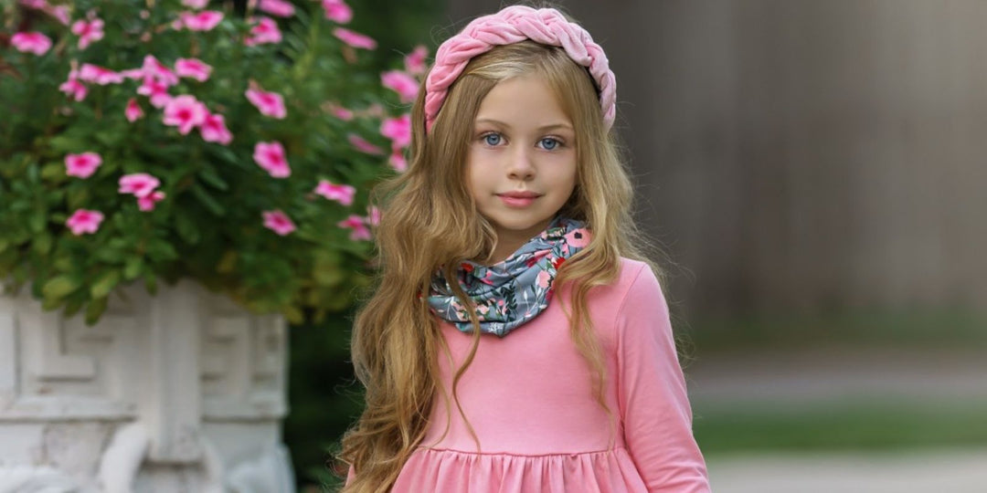 Ensemble of the Week: Hi-Lo Ruffled Tunic, Floral Leggings and Scarf Set Mia Belle Girls