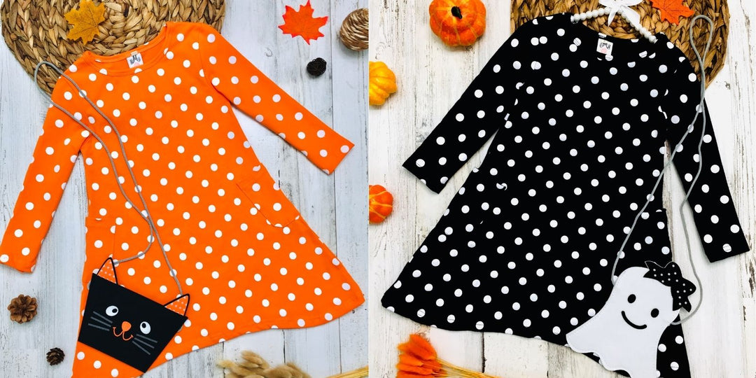 Ensemble of the Week: Polka Dot Long Sleeve Side Pocket Dress with Matching Cross Body Purse Mia Belle Girls