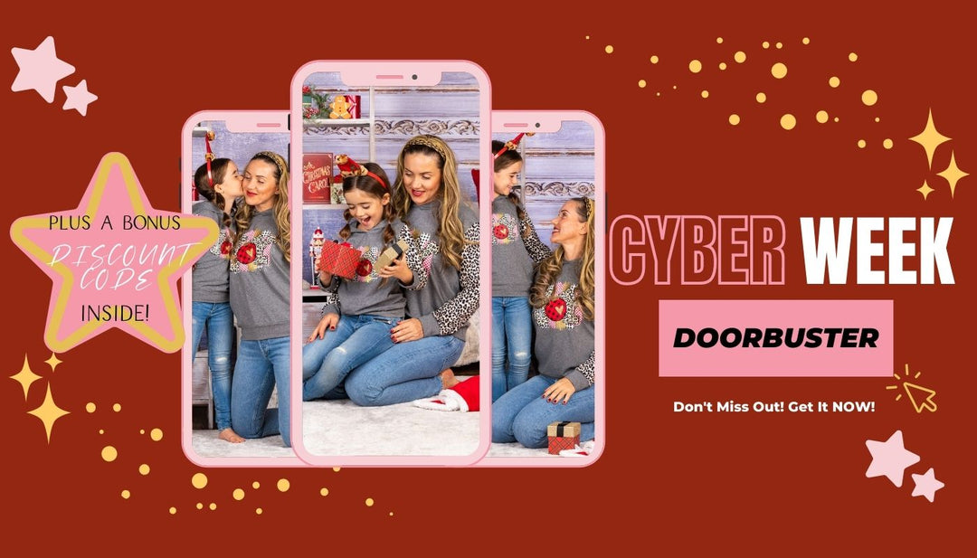 Cyber Week Doorbuster Day 3: Mommy and Me "Joy" Leopard Sleeve Hoodie Mia Belle Girls