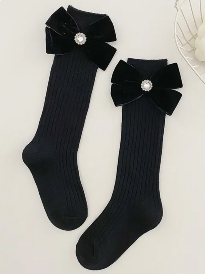 Black Dollhouse Darling Bow Socks Mia Belle Girls