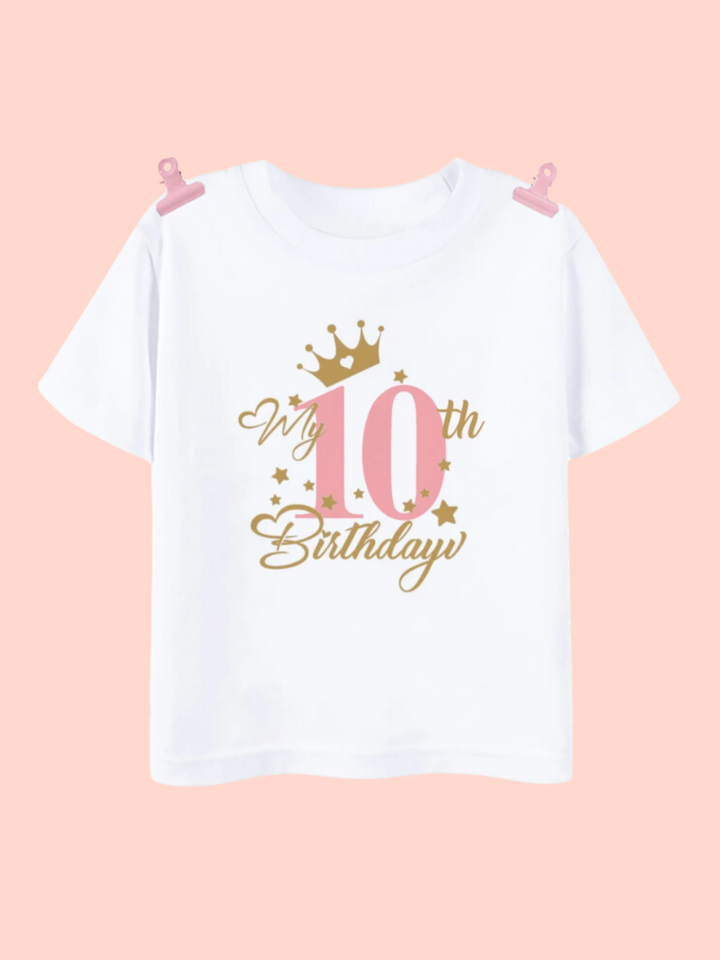 Birthday Royal Celebration Tee – Perfect for Little Ones! Mia Belle Girls