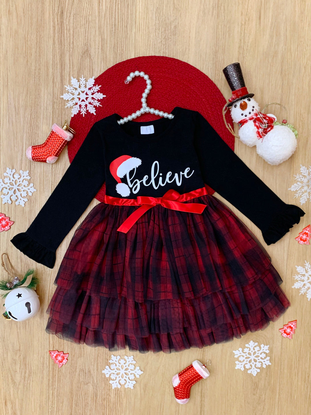 Believe Plaid Ruffled Tutu Dress Mia Belle Girls