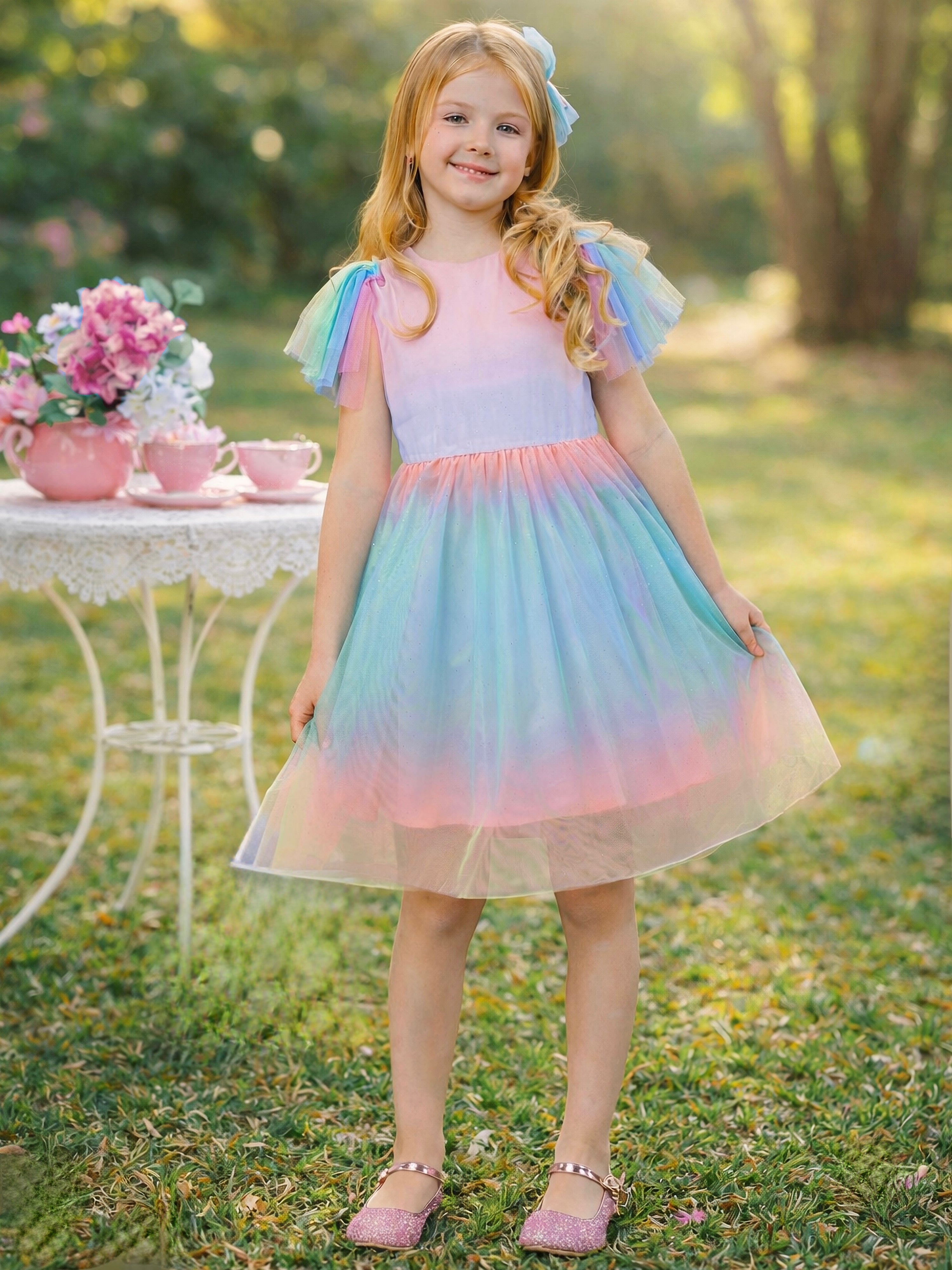 Girls Pastel Tulle Dress | Spring Photos & Special Occasion – Mia