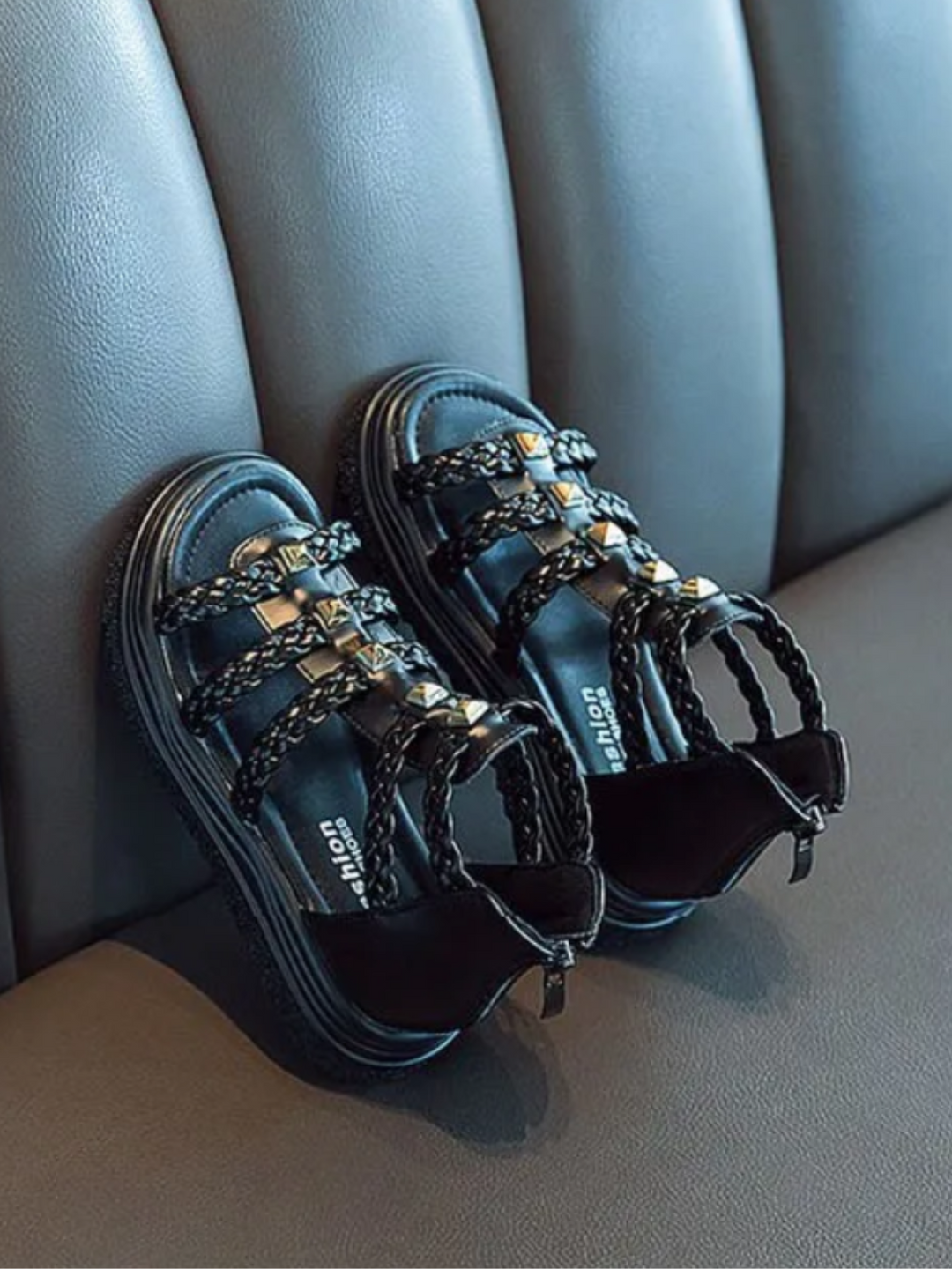 Trendy Girls' Braided Gladiator Sandals - Stylish and Comfortable By Liv and Mia Mia Belle Girls