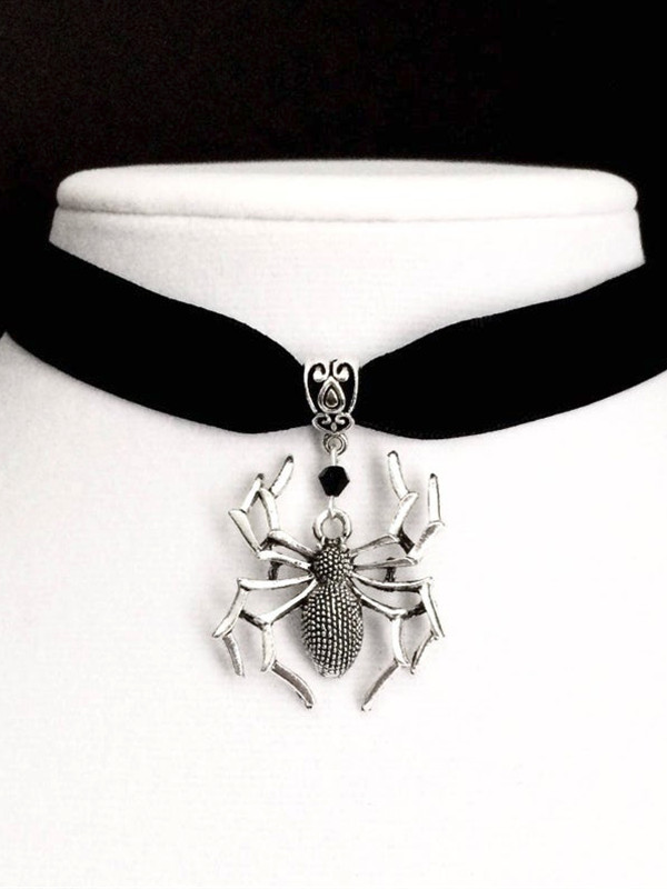 Halloween Accessories | Black Spider Choker Necklace | Mia Belle Girls