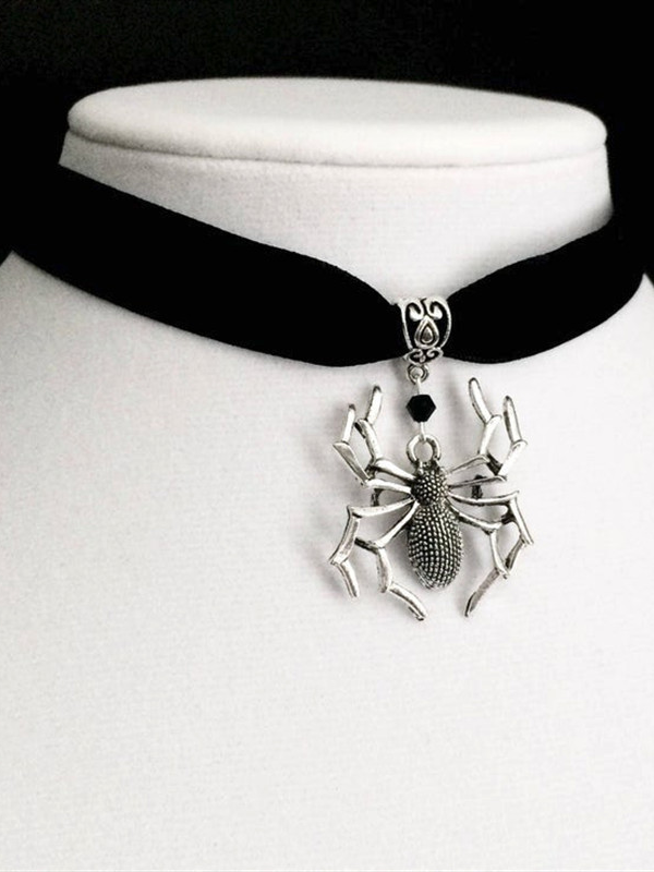Halloween Accessories | Black Spider Choker Necklace | Mia Belle Girls
