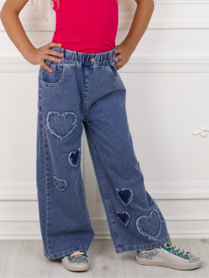 Girls Heart Patch Jeans