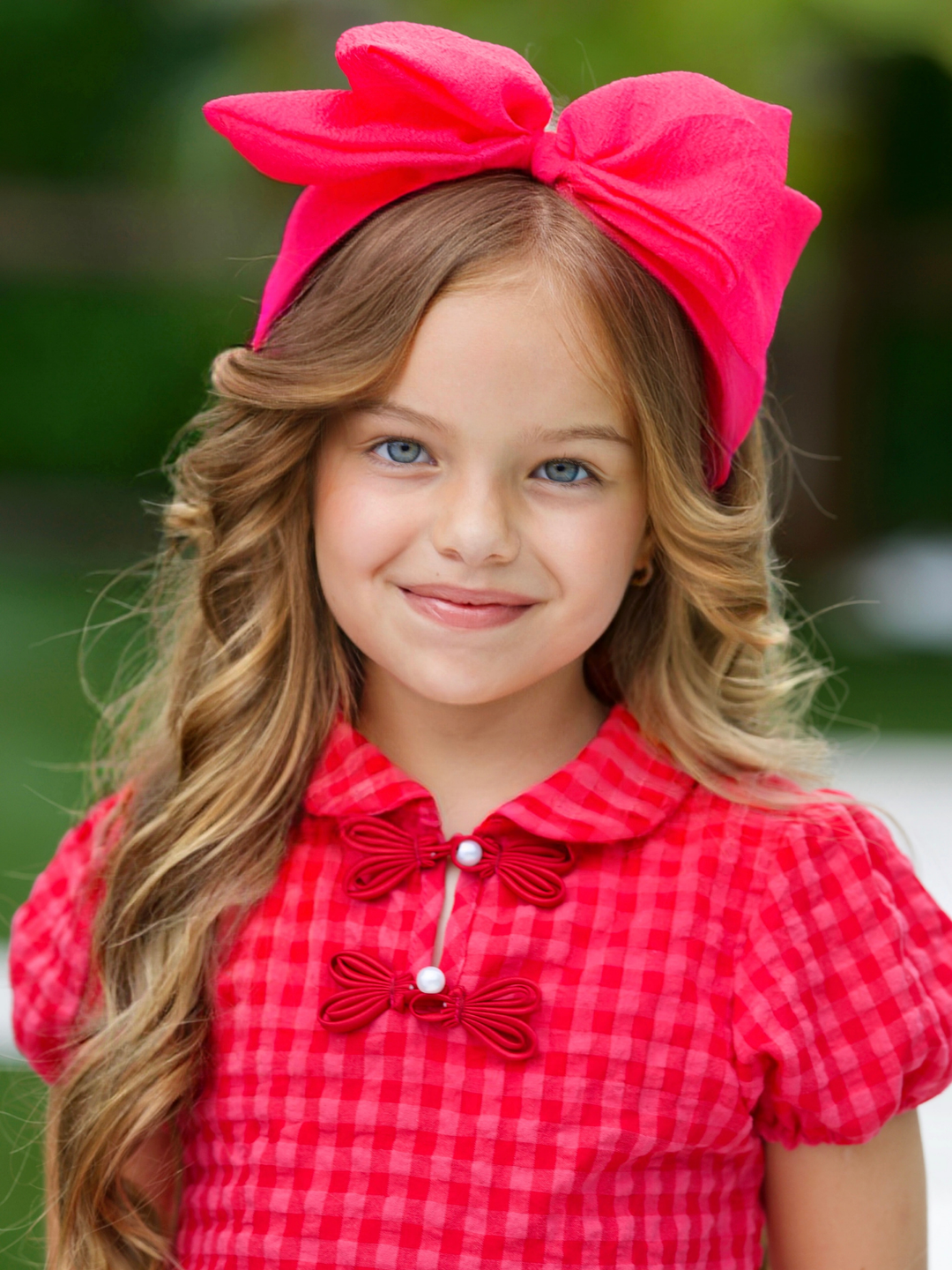 Plaid Puff Sleeve Top & Ruffle Skirt Set