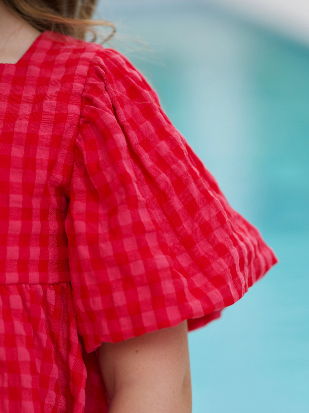 Gingham Puff Sleeve Babydoll Dress