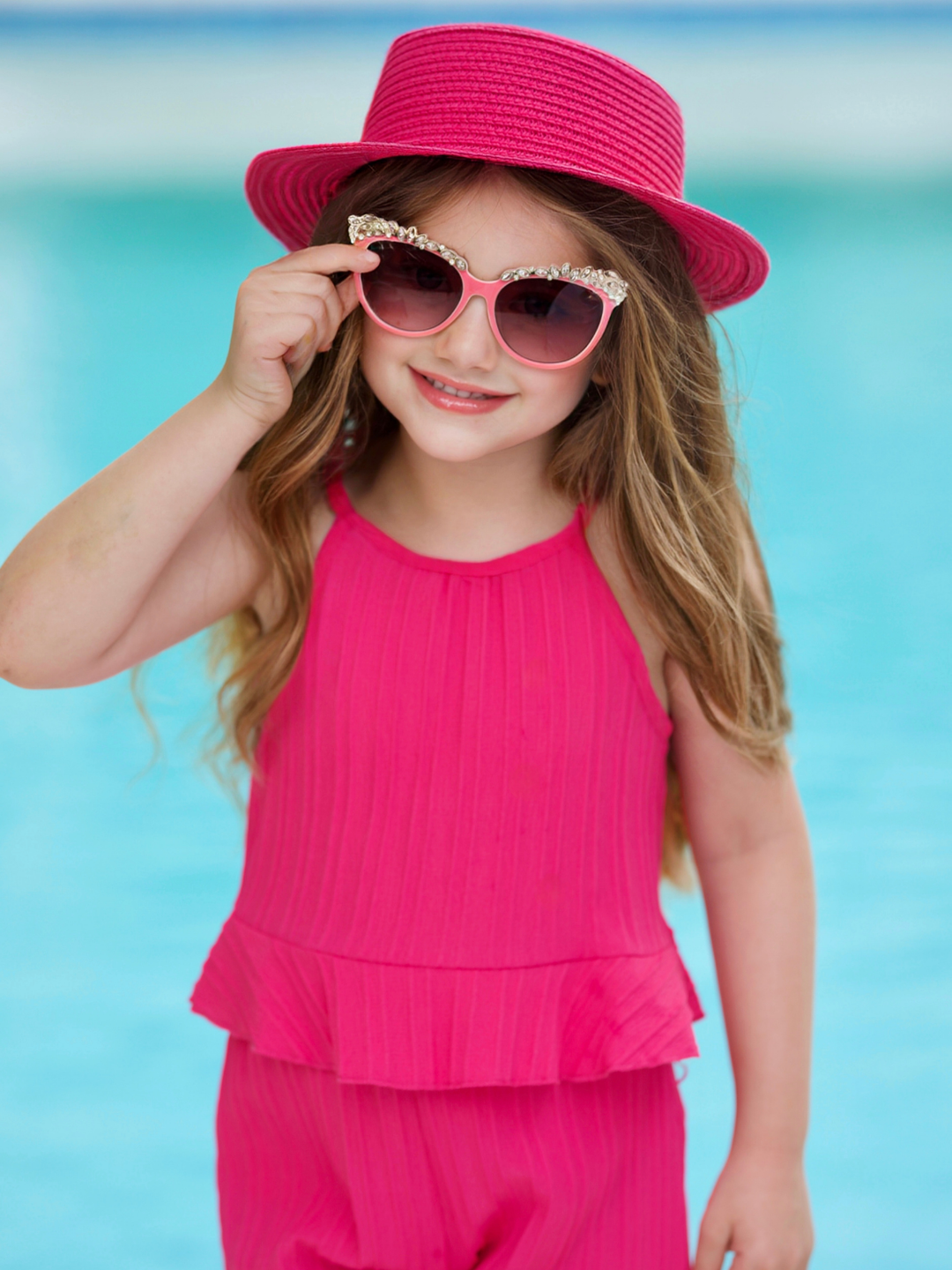 Sleeveless Ruffle Tank Top & Shorts Set