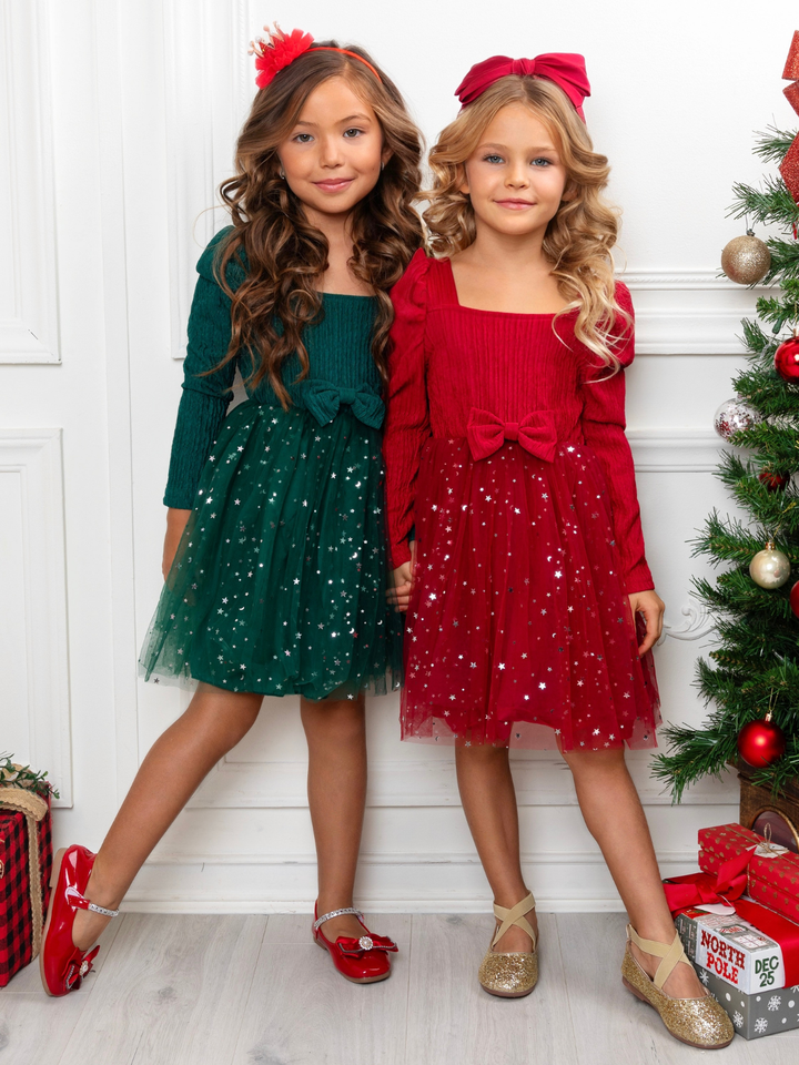 Red Sparkling Starry Sequin Tulle Dress