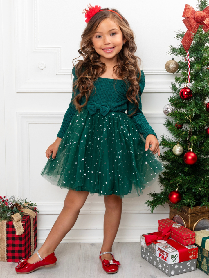 Green Sparkling Starry Sequin Tulle Dress