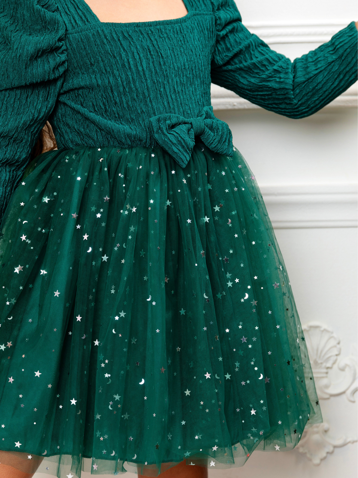 Green Sparkling Starry Sequin Tulle Dress
