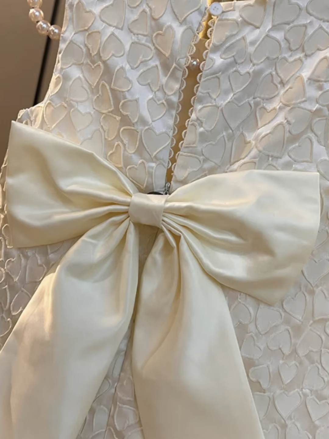 Elegant Bow Pearl Aline Dress