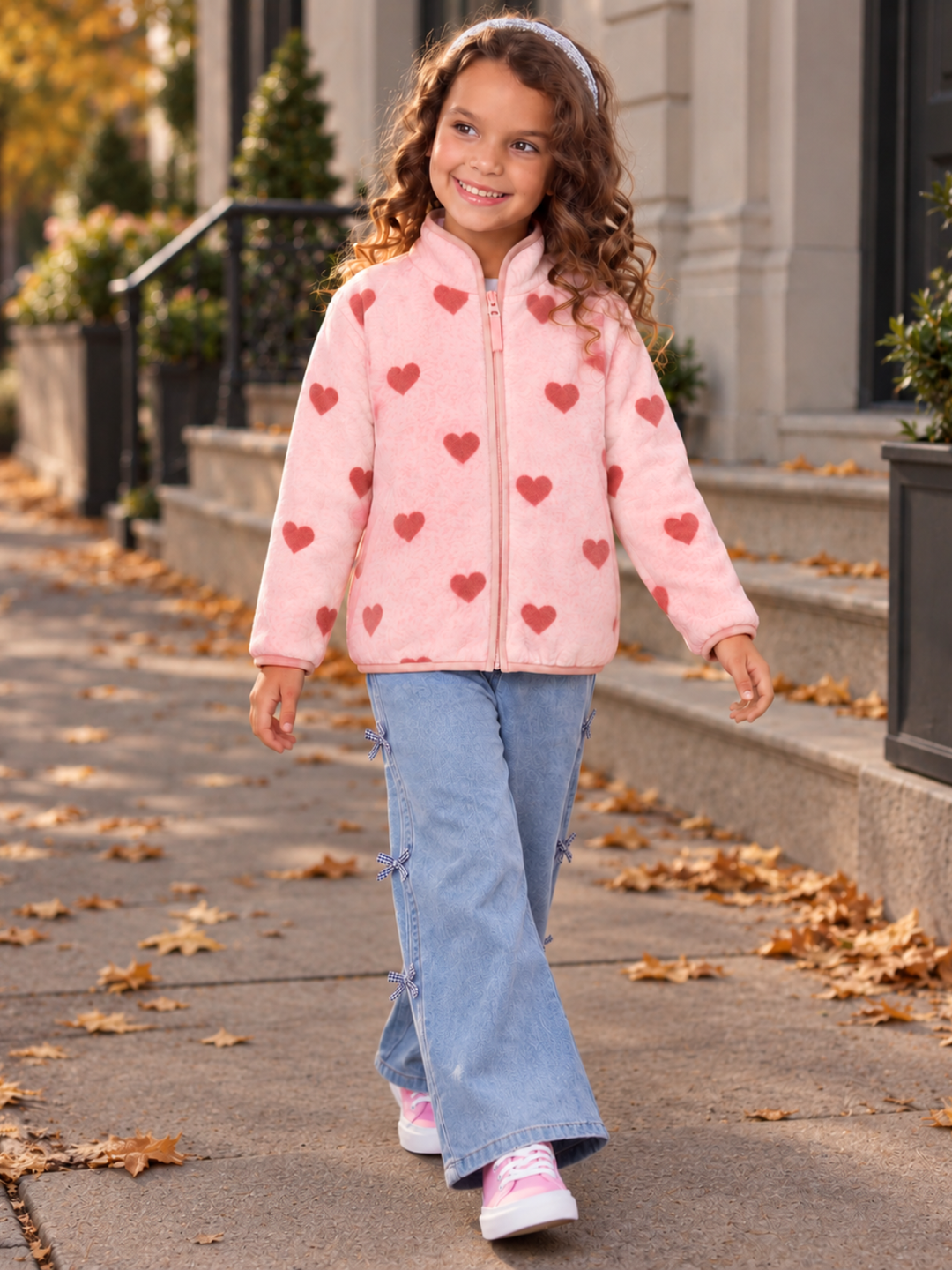 Sweetheart Snuggles Pink Heart Fleece Jacket