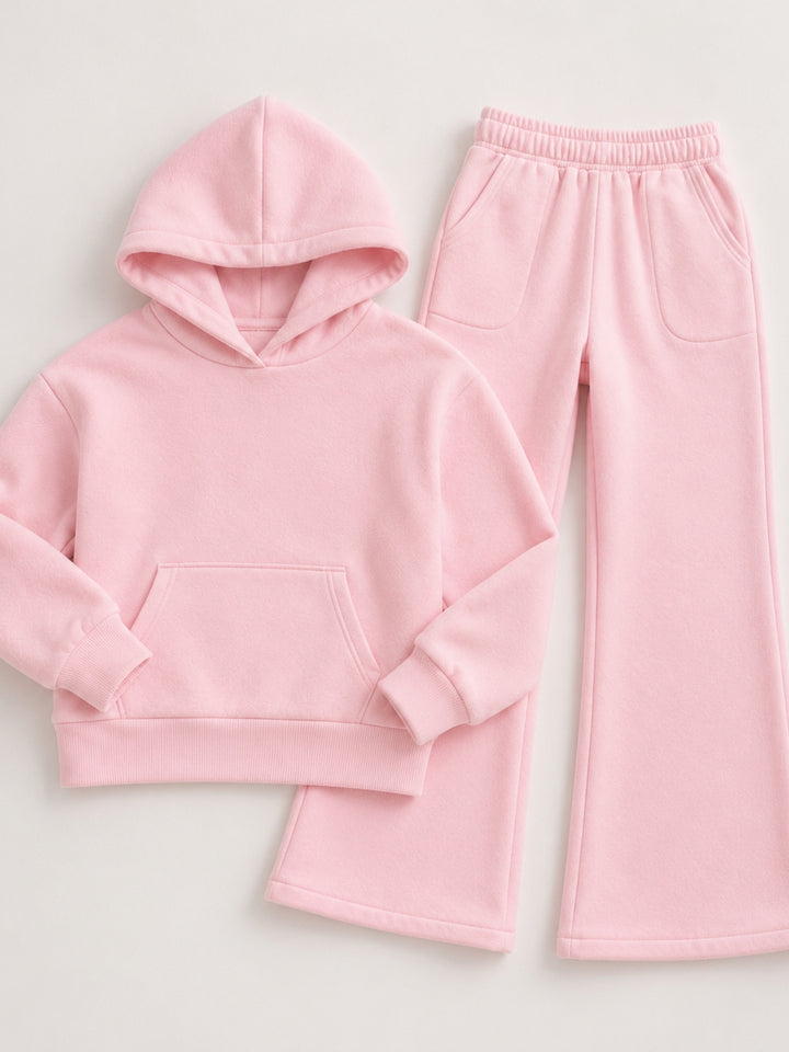 Cozy Charm Fleece Hoodie and Flare Pant Set
