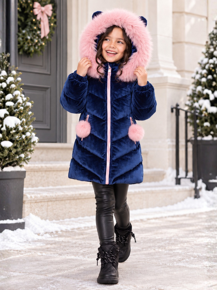 Frosted Cutie Faux Fur Hooded Jacket