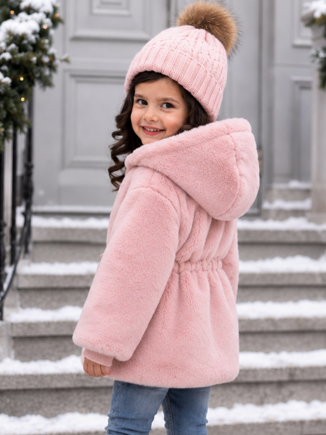 Faux Fur Hooded Winter Coat