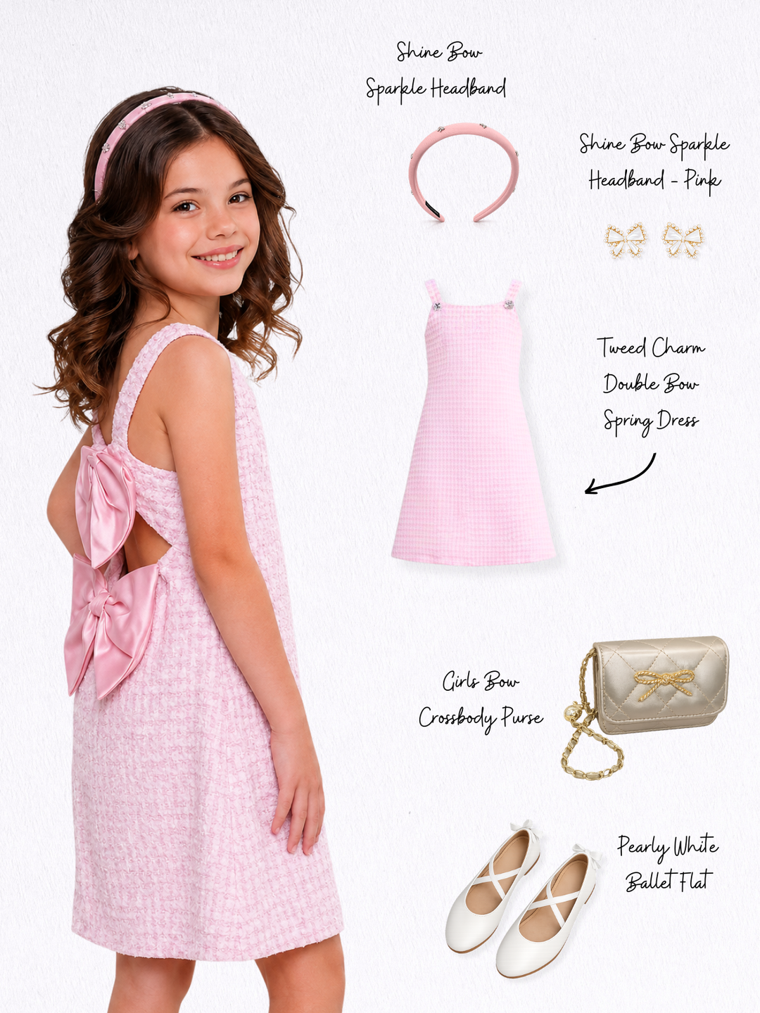 Girls Graduation Double Bow Dress Complete Look 5-Piece Set Mia Belle Girls