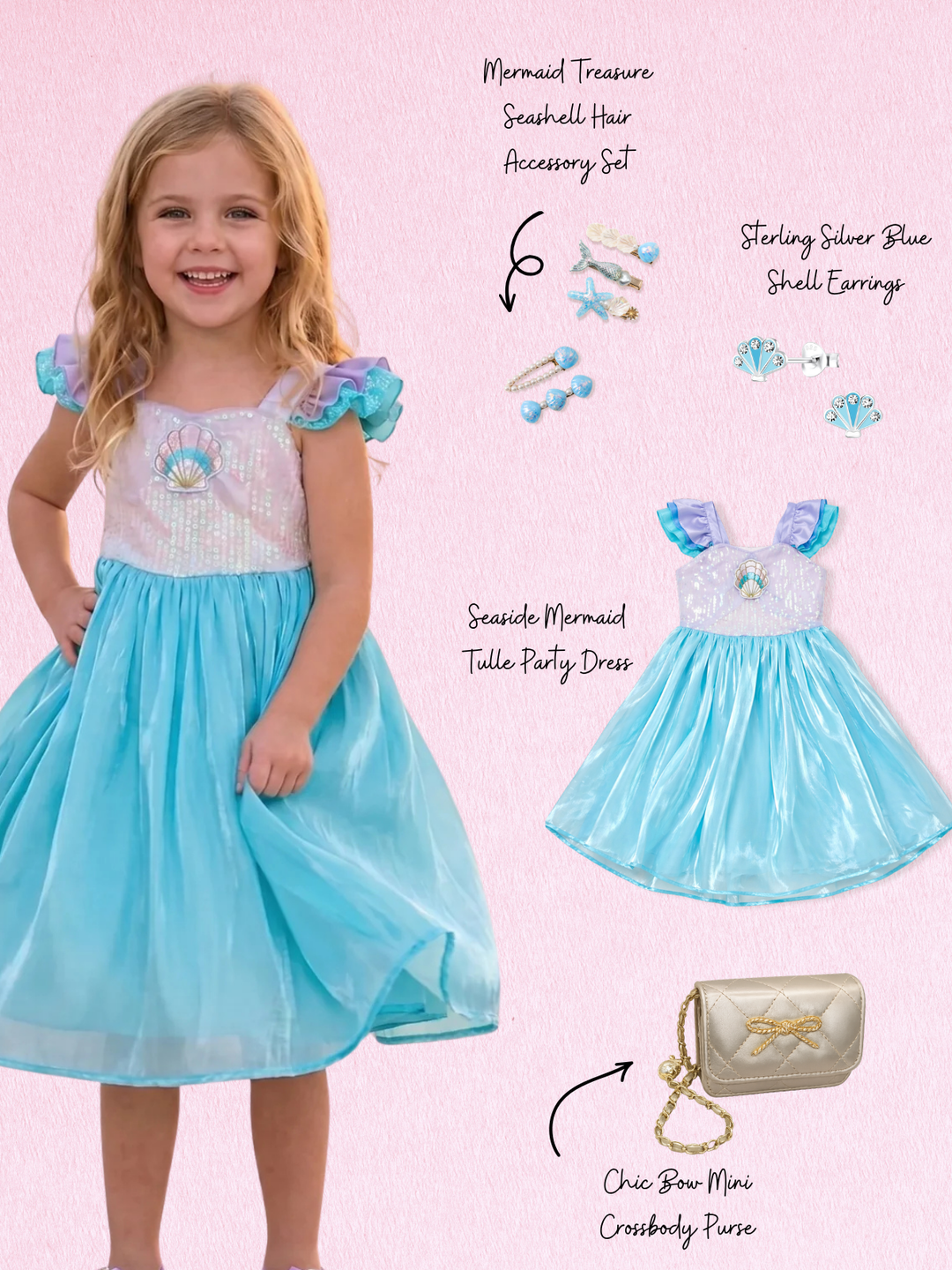 The Ultimate Mermaid Party Dress 4-Piece Bundle