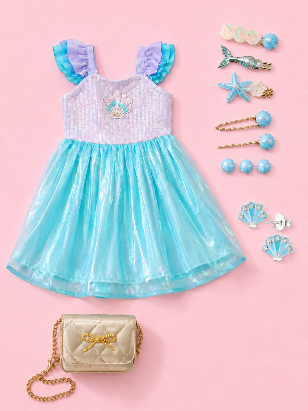 The Ultimate Mermaid Party Dress 4-Piece Bundle