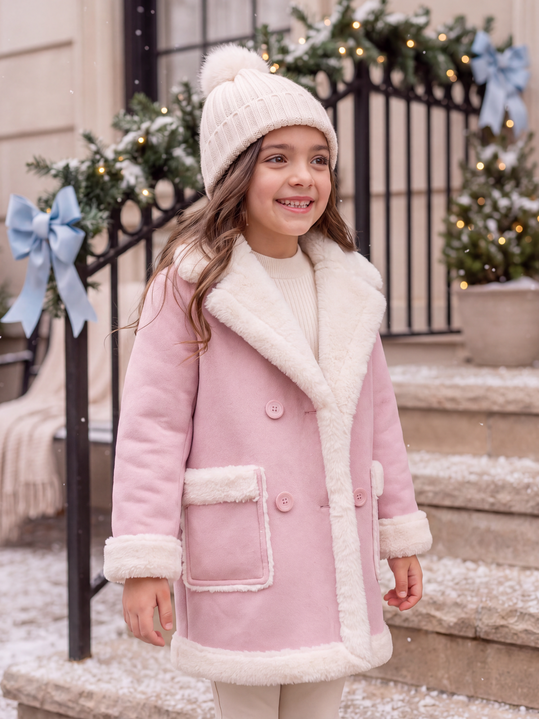 Snowy Sweetheart Plush-Lined Winter Coat