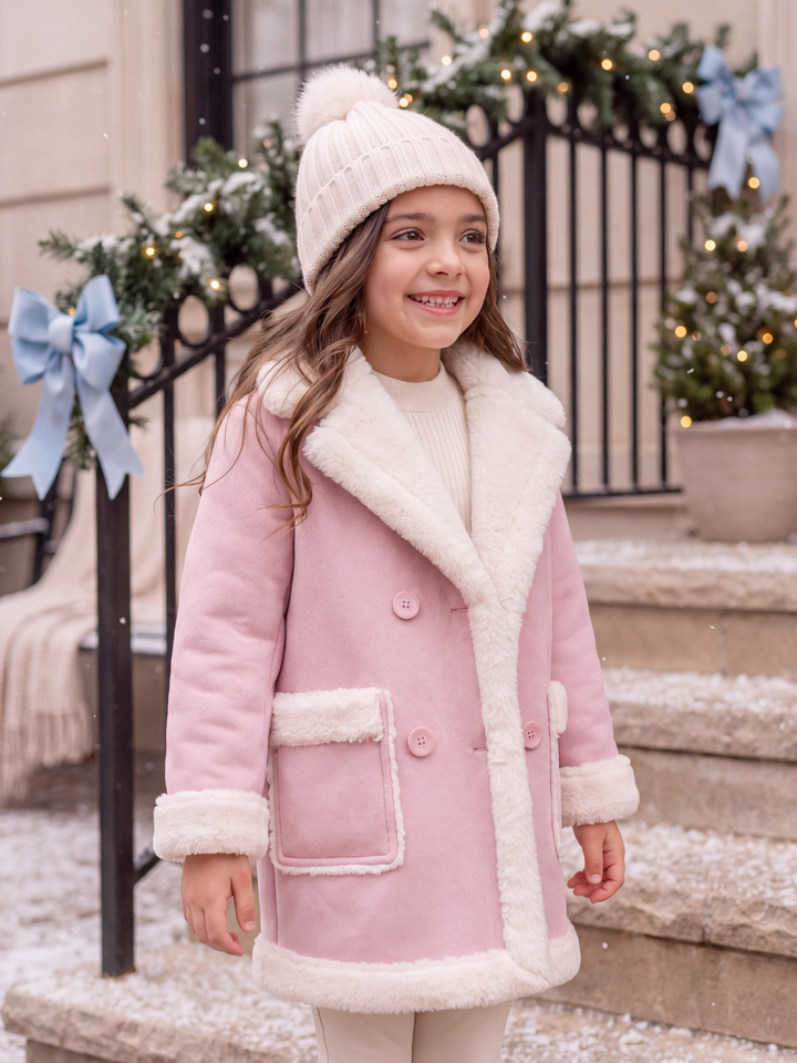 Snowy Sweetheart Plush-Lined Winter Coat