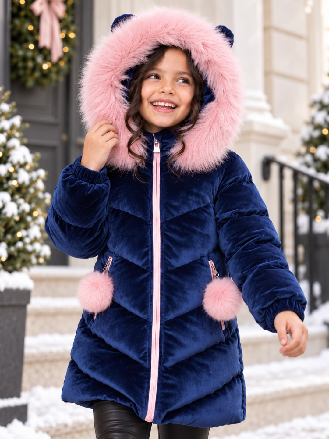 Frosted Cutie Faux Fur Hooded Jacket