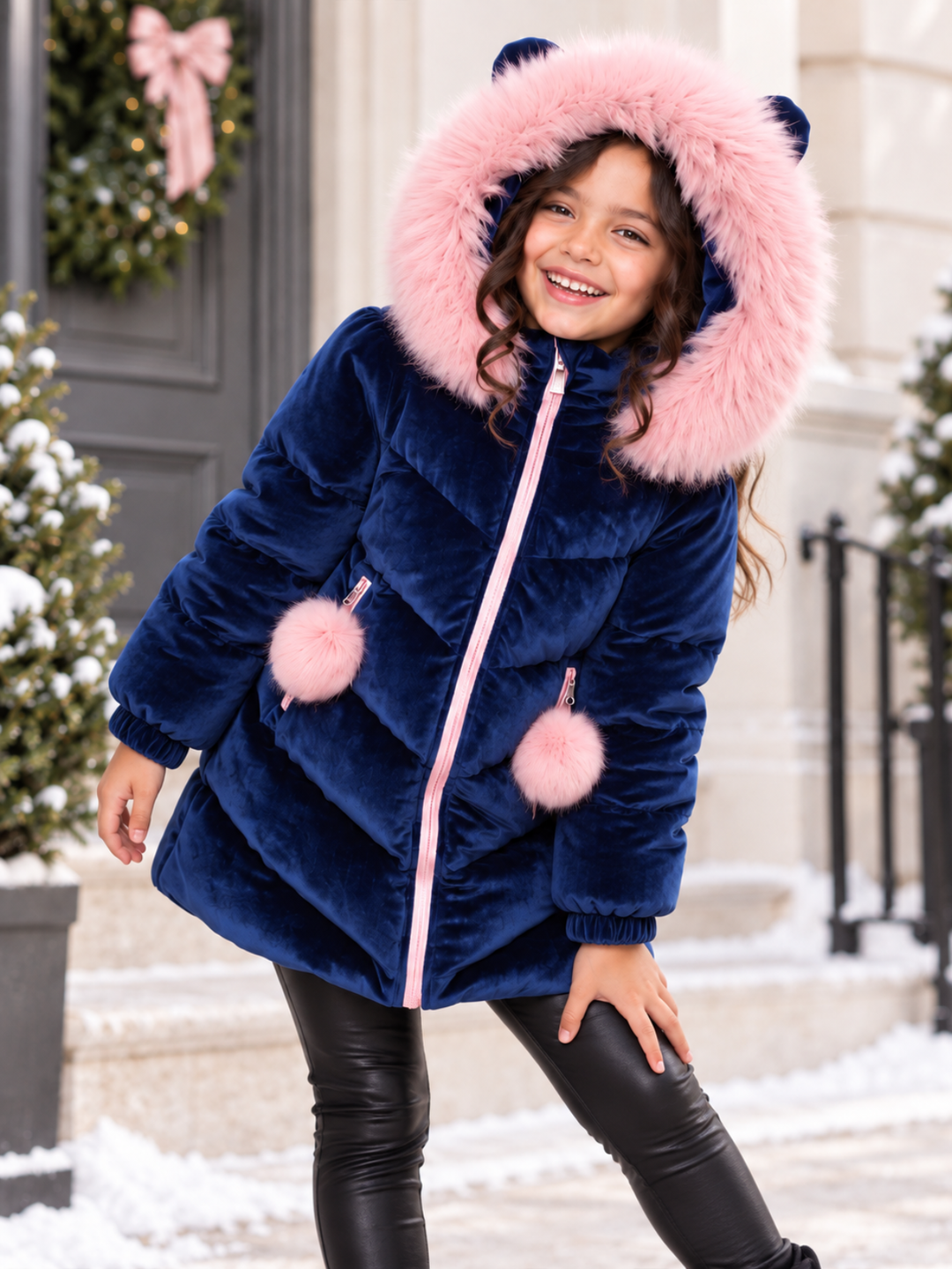 Frosted Cutie Faux Fur Hooded Jacket
