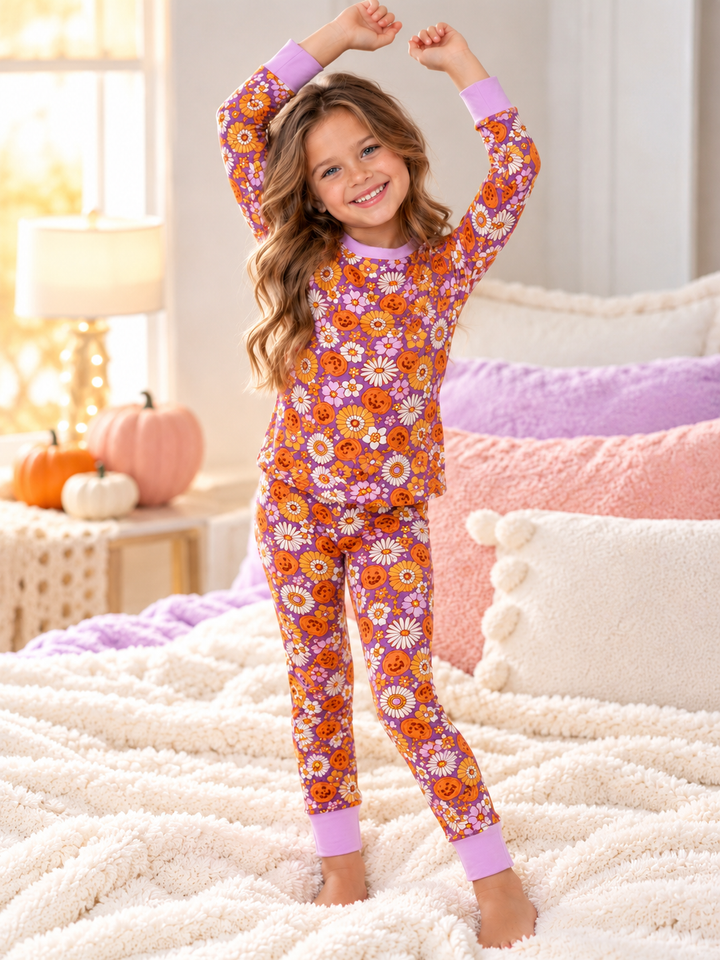 Pumpkin Daisy Bamboo Pajama Set