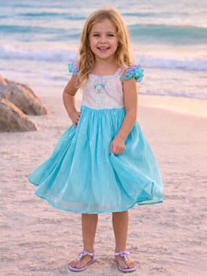 Seaside Mermaid Tulle Party Dress