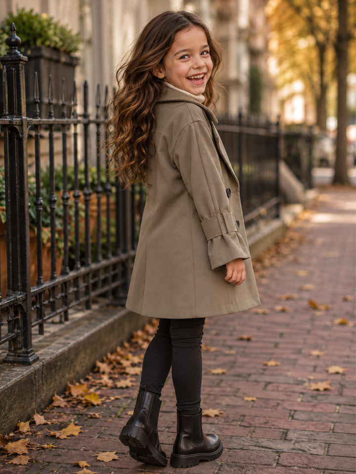 Little Explorer Double-Breasted Trench Coat