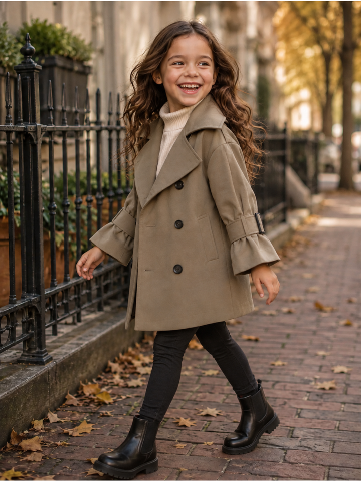 Little Explorer Double-Breasted Trench Coat
