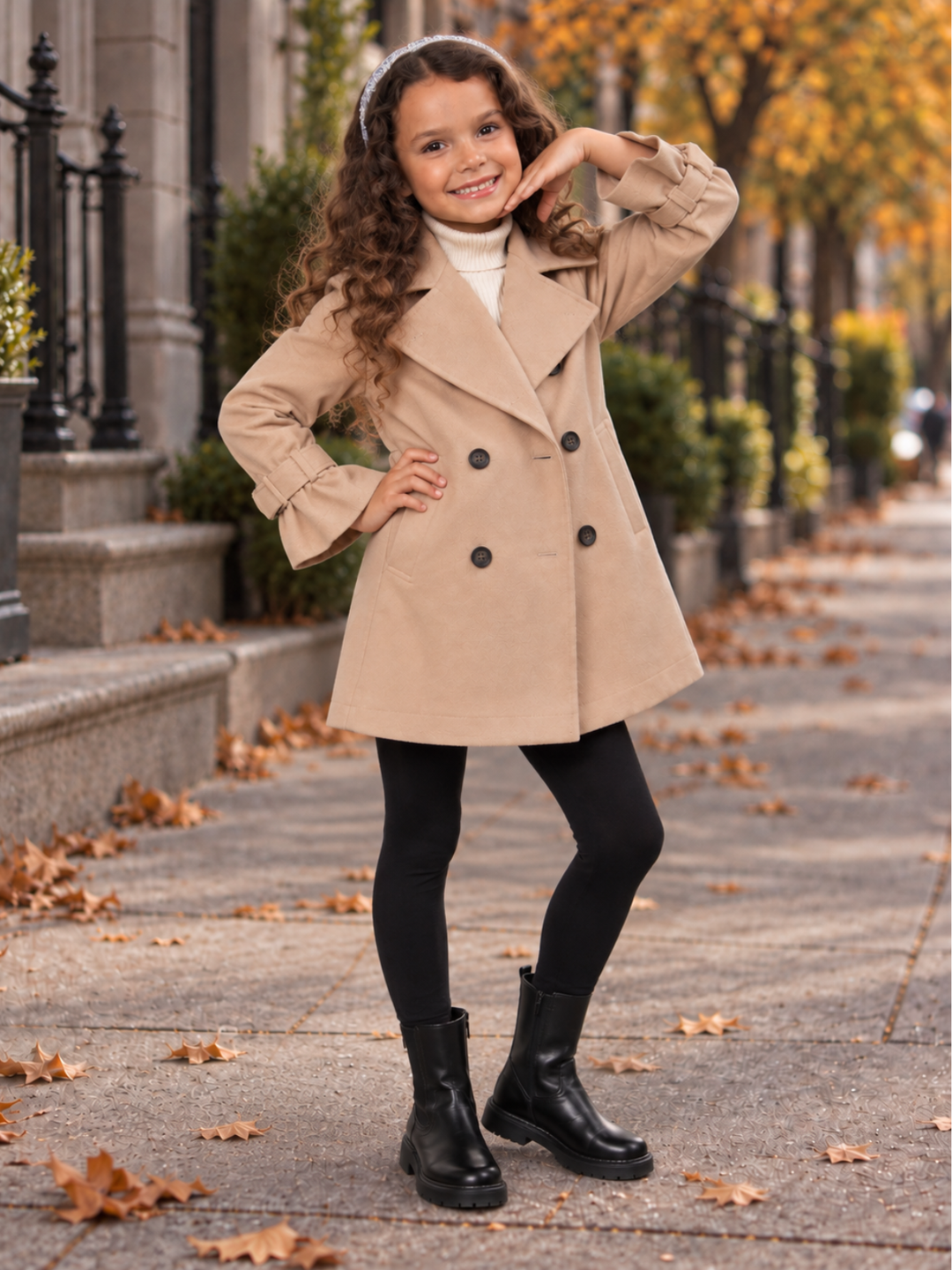 Little Explorer Double-Breasted Trench Coat