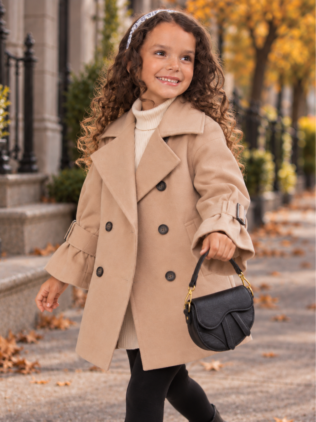 Little Explorer Double-Breasted Trench Coat