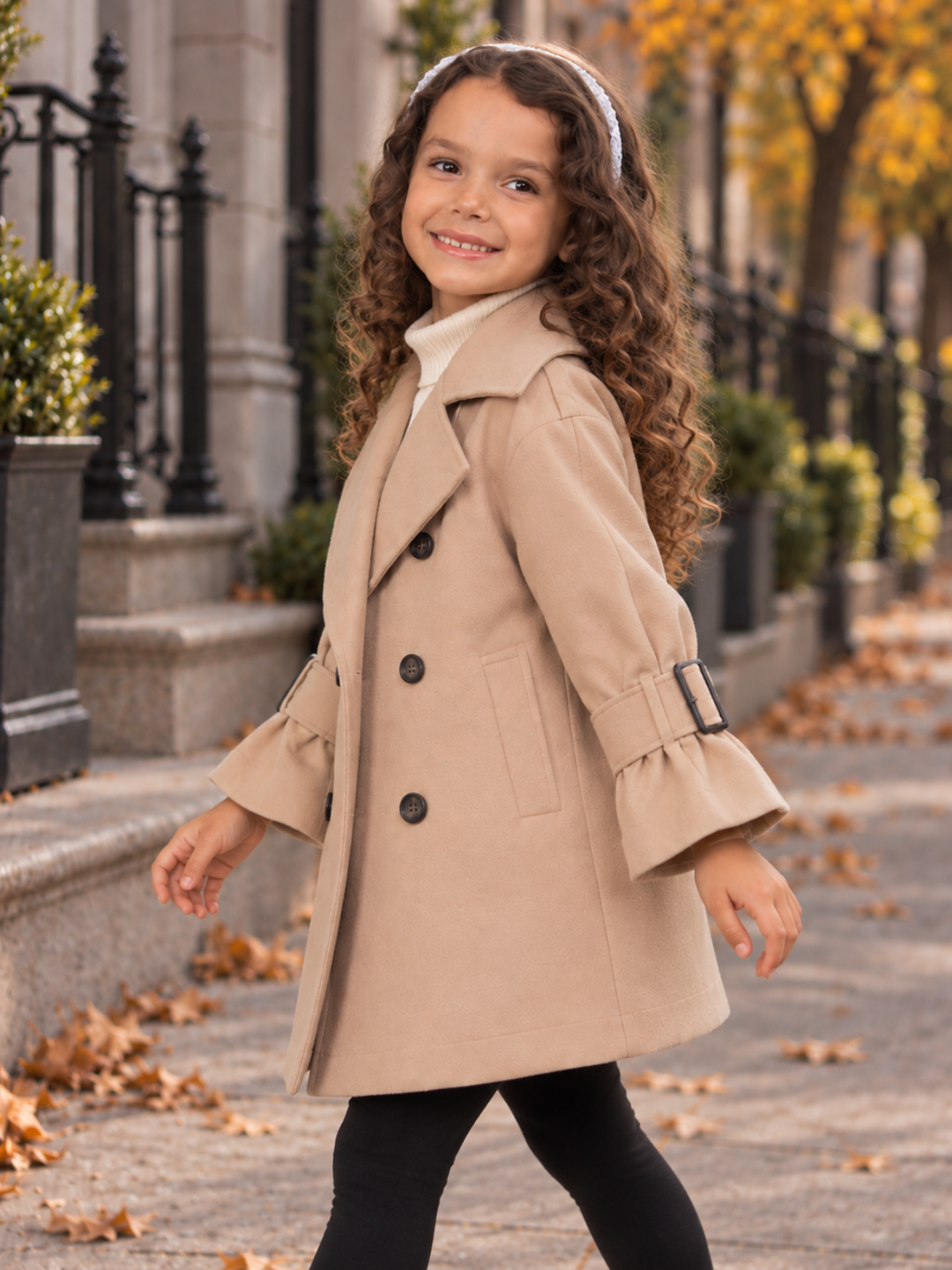 Little Explorer Double-Breasted Trench Coat