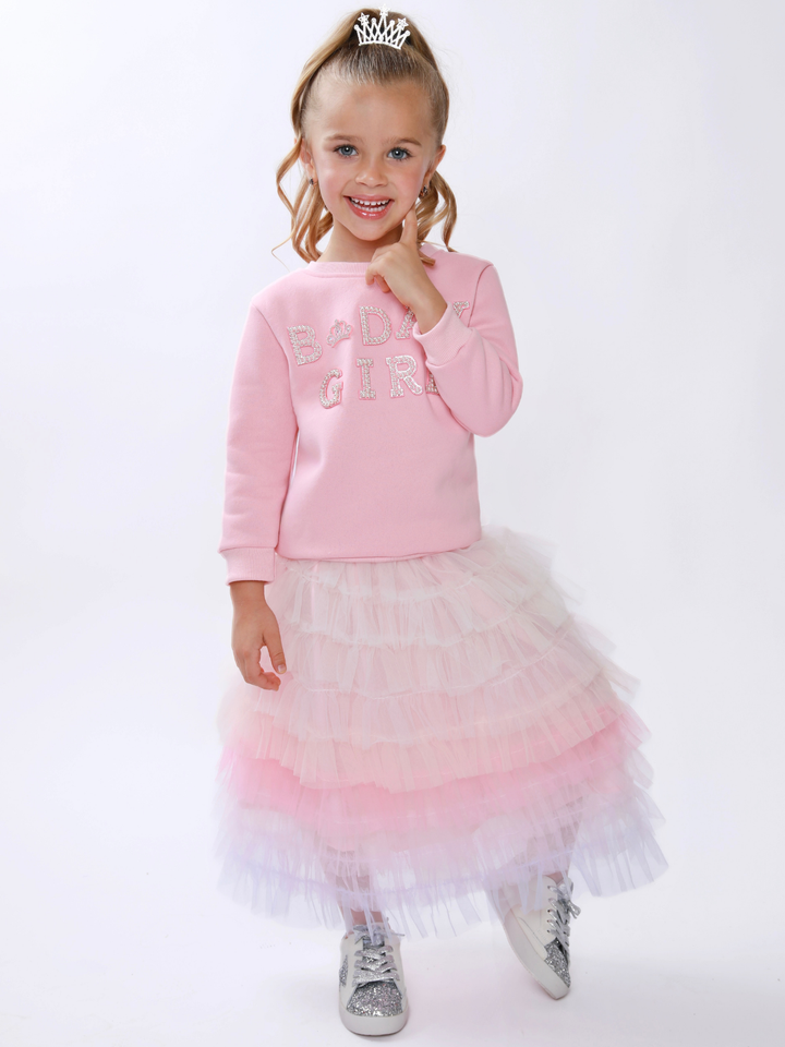Birthday Girl Princess Pearl Embellished Sweatshirt Mia Belle Girls