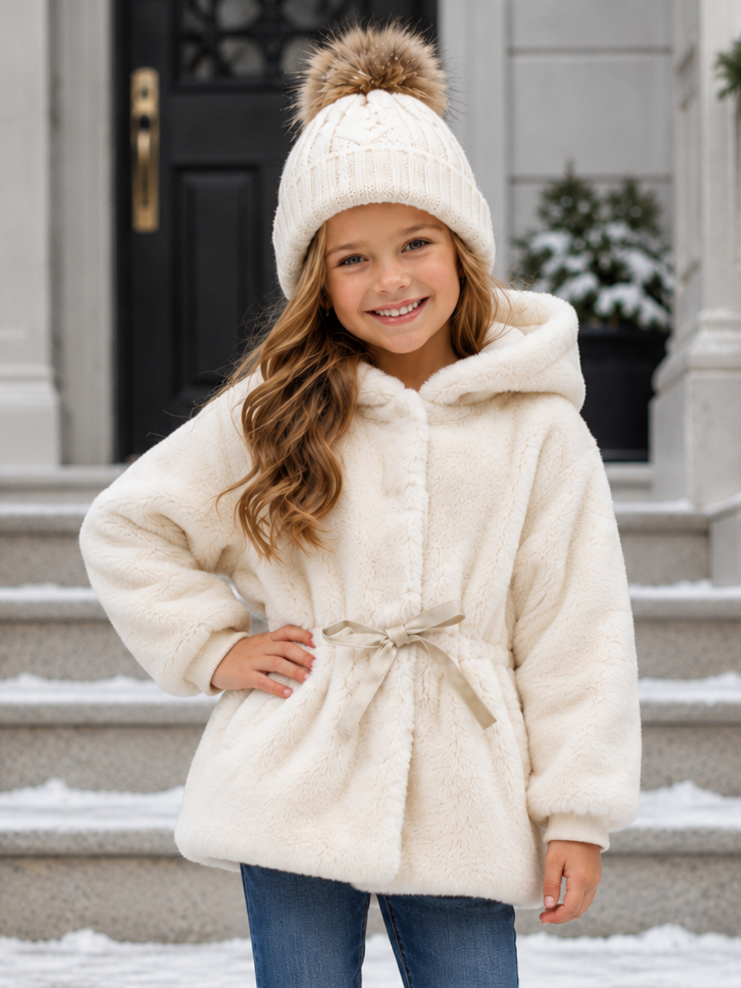 Faux Fur Hooded Winter Coat