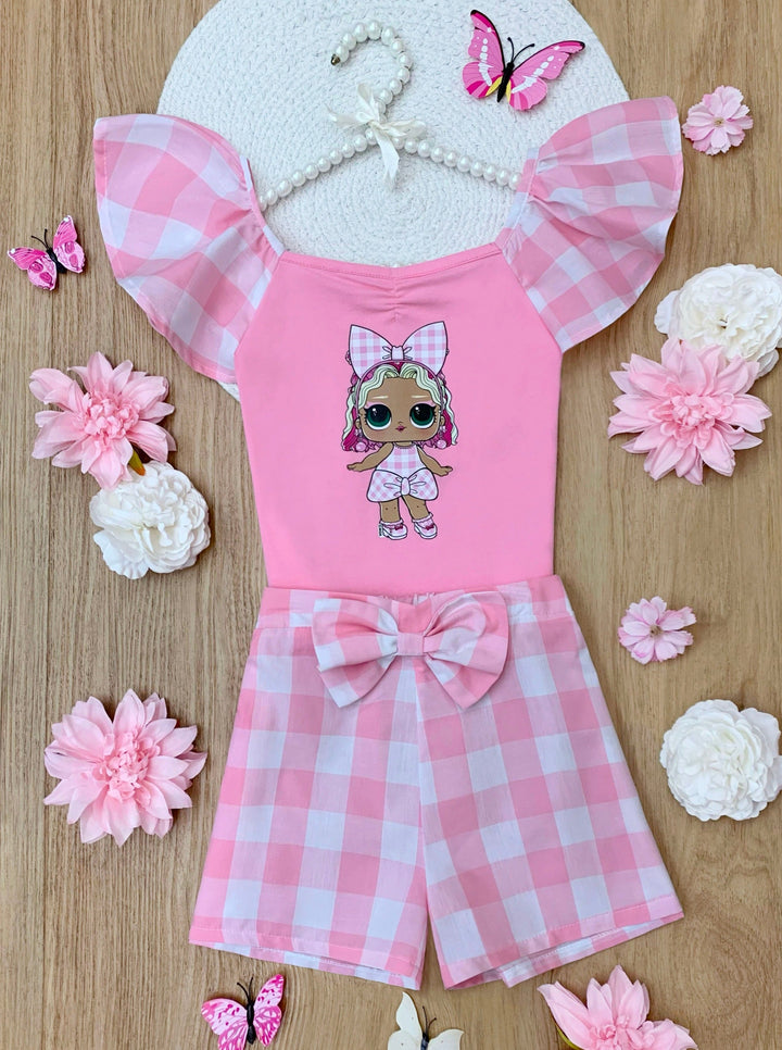 L.O.L. SURPRISE! x Mia Belle Girls Cheery Cherry Plaid Short Set