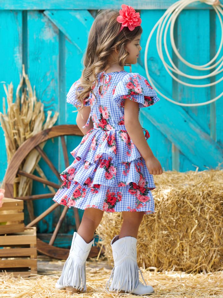 Bluebell Gingham Floral Casual Dress