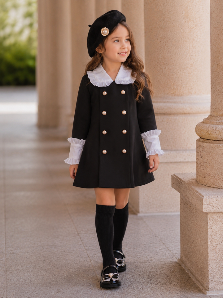 Prim and Proper Double Button Collared Dress