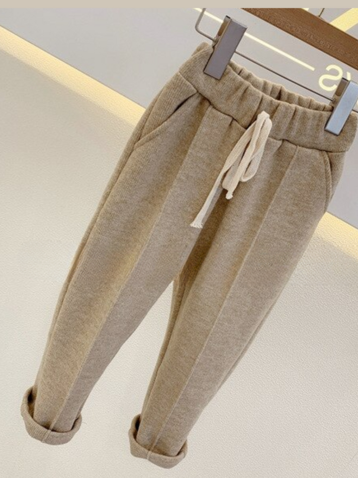 Mia Belle Girls Khaki Drawstring Sweatpants | Casual Clothes