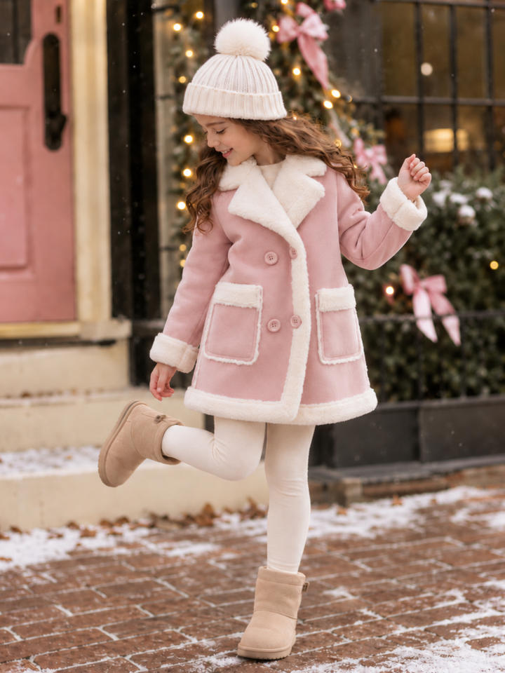 Snowy Sweetheart Plush-Lined Winter Coat