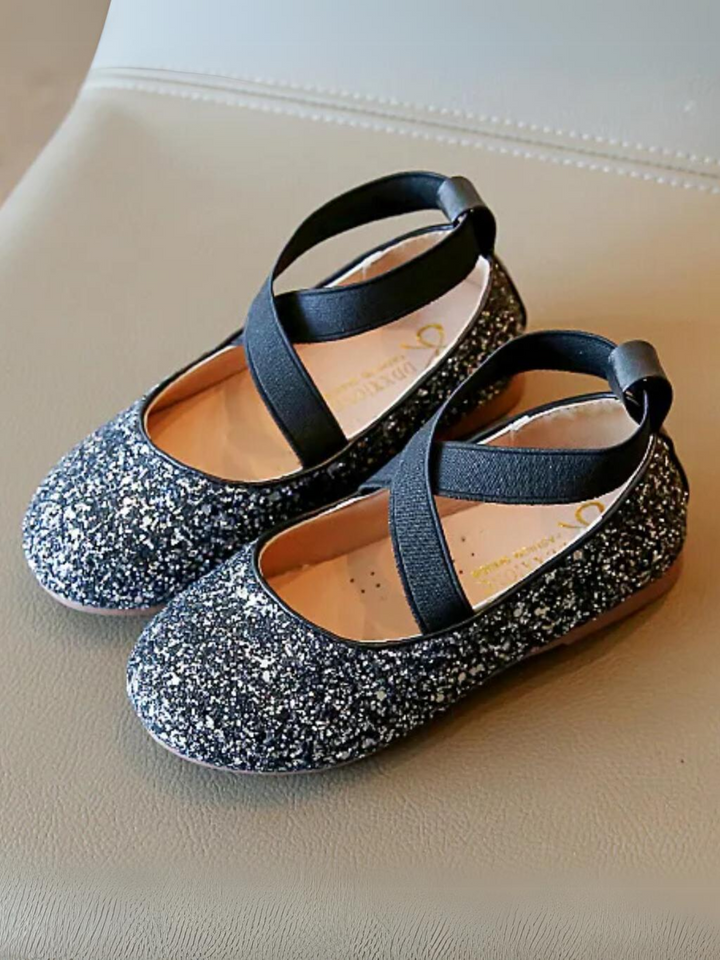 Princess Glitter Sparkling Mary Jane Flats  by Liv and Mia Mia Belle Girls