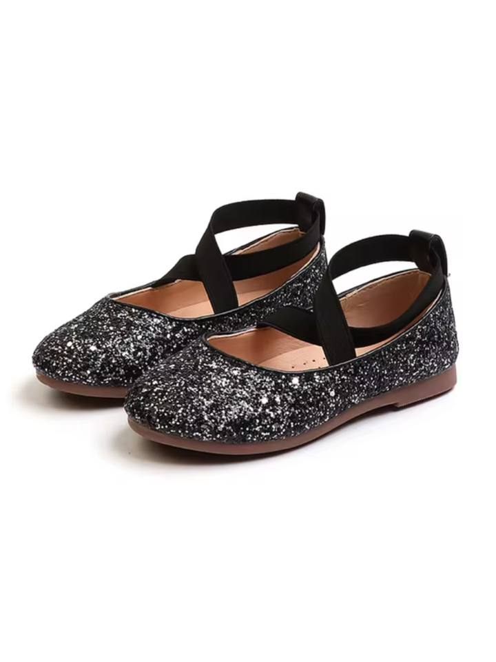 Princess Glitter Sparkling Mary Jane Flats  by Liv and Mia Mia Belle Girls