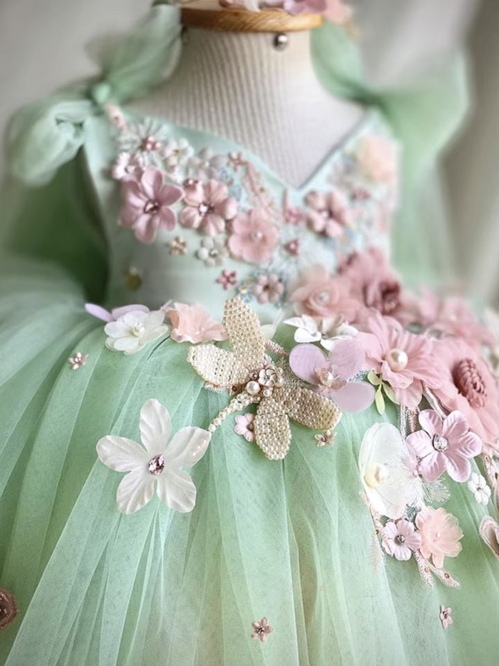 Fairy Inspired Floral Tulle Dress
