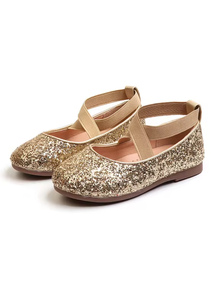 Princess Glitter Sparkling Mary Jane Flats  by Liv and Mia Mia Belle Girls