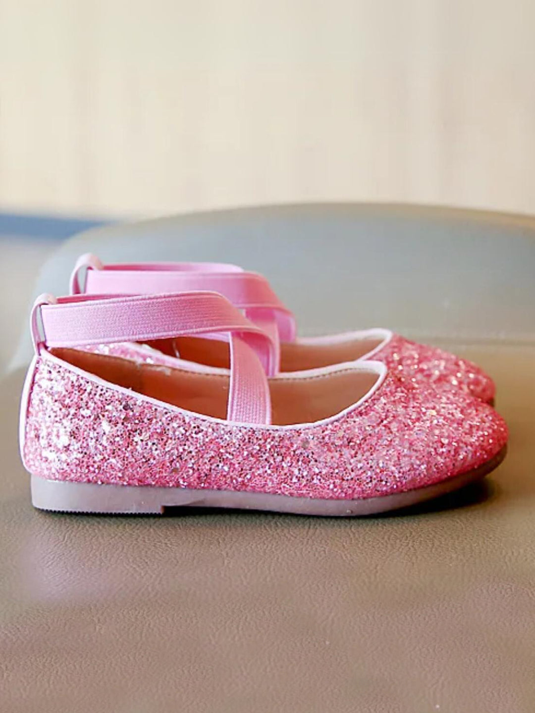 Princess Glitter Sparkling Mary Jane Flats  by Liv and Mia Mia Belle Girls
