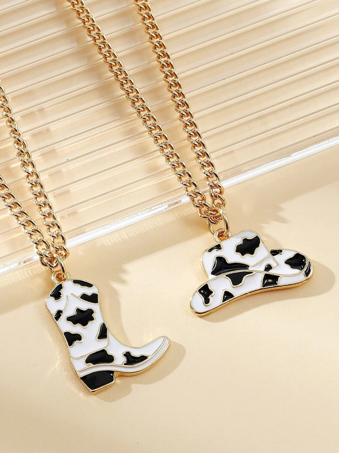 Cowgirl Boot And Hat Necklace Set | Mia Belle Girls Accessories