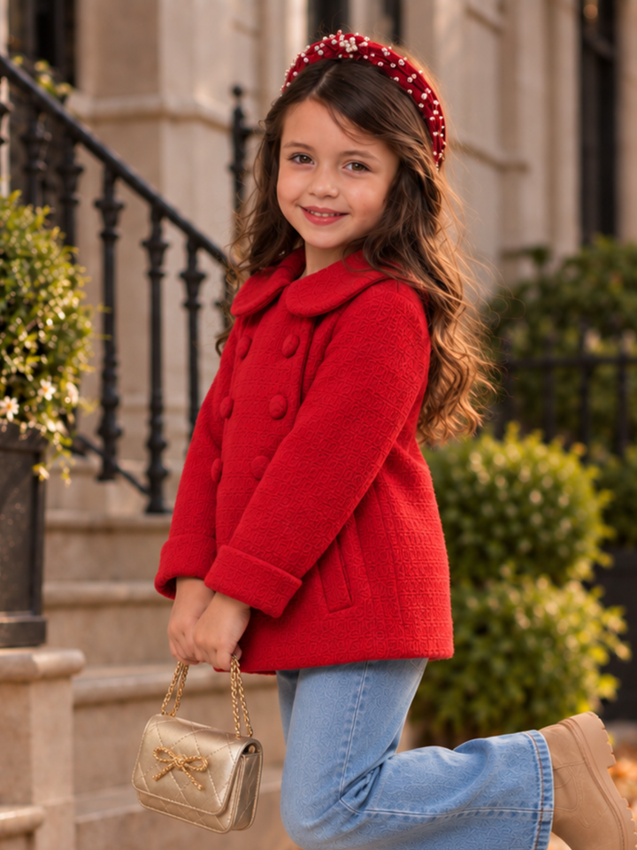Classic Cutie Textured Collar Coat